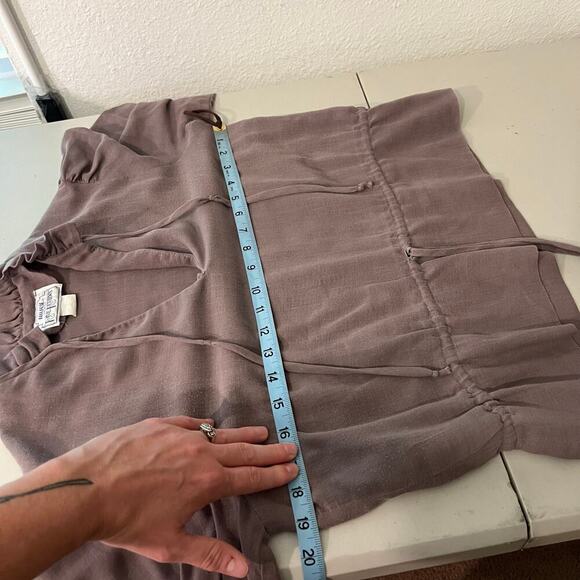 Vintage Lavender Purple Soft Lightweight Bow Tie Blouse Size Medium - Picture 10 of 12